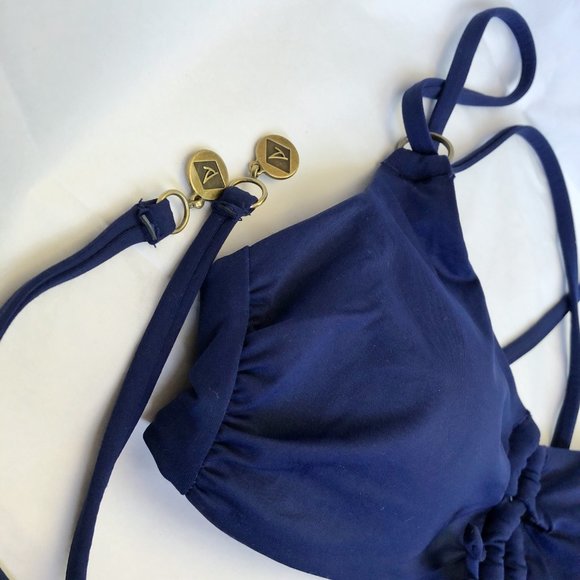 Sperry Blue Bralette Criss Cross Swim Bikini Top - Picture 5 of 13